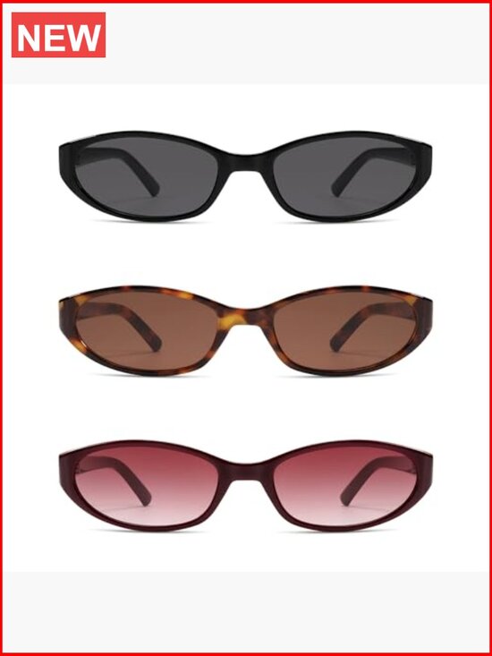 Retro Oval Sunglasses Y2K Narrow Cat Eye with UV Protection main image 6